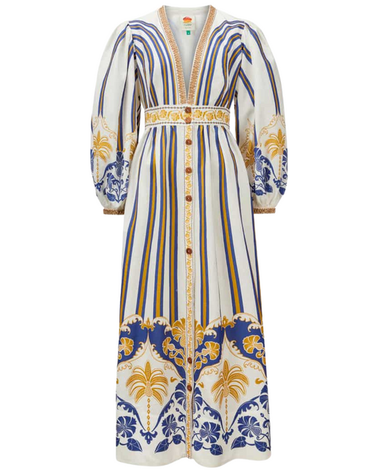 Off-White Pineapple Deco Maxi Dress by FARM Rio