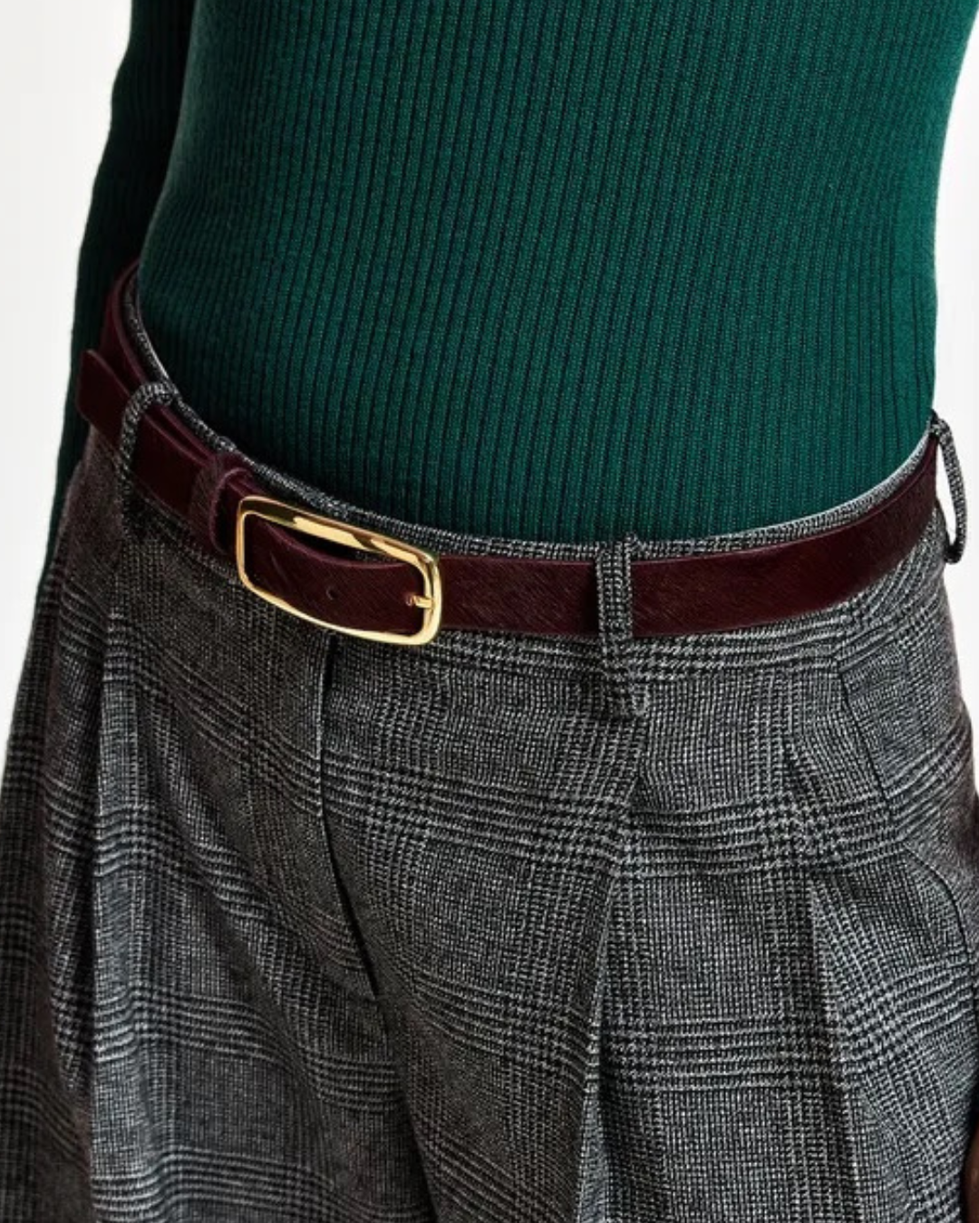 Klub Leather Thin Belt in Wine Not by Essentiel Antwerp