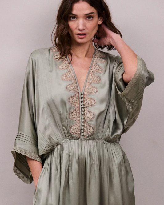 Honeysuckle Dress in Duck Egg Green by FAUNE