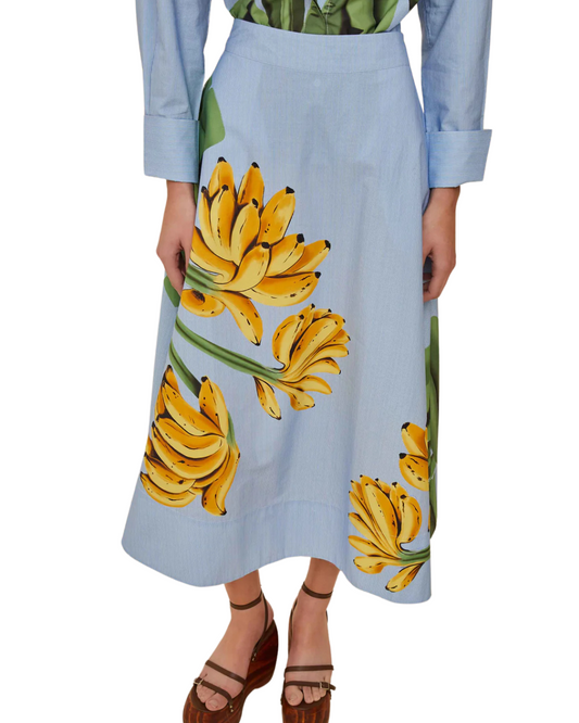Blue Banana Cocina Striped Midi Skirt by FARM Rio