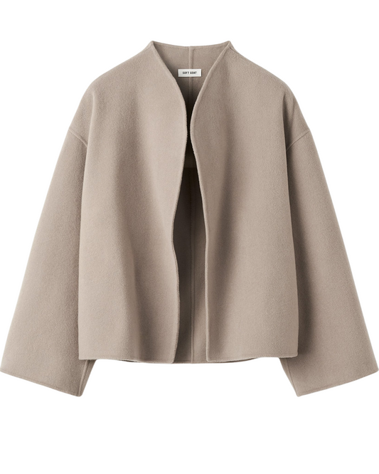 Short Jacket in Dark Sand by SOFT GOAT