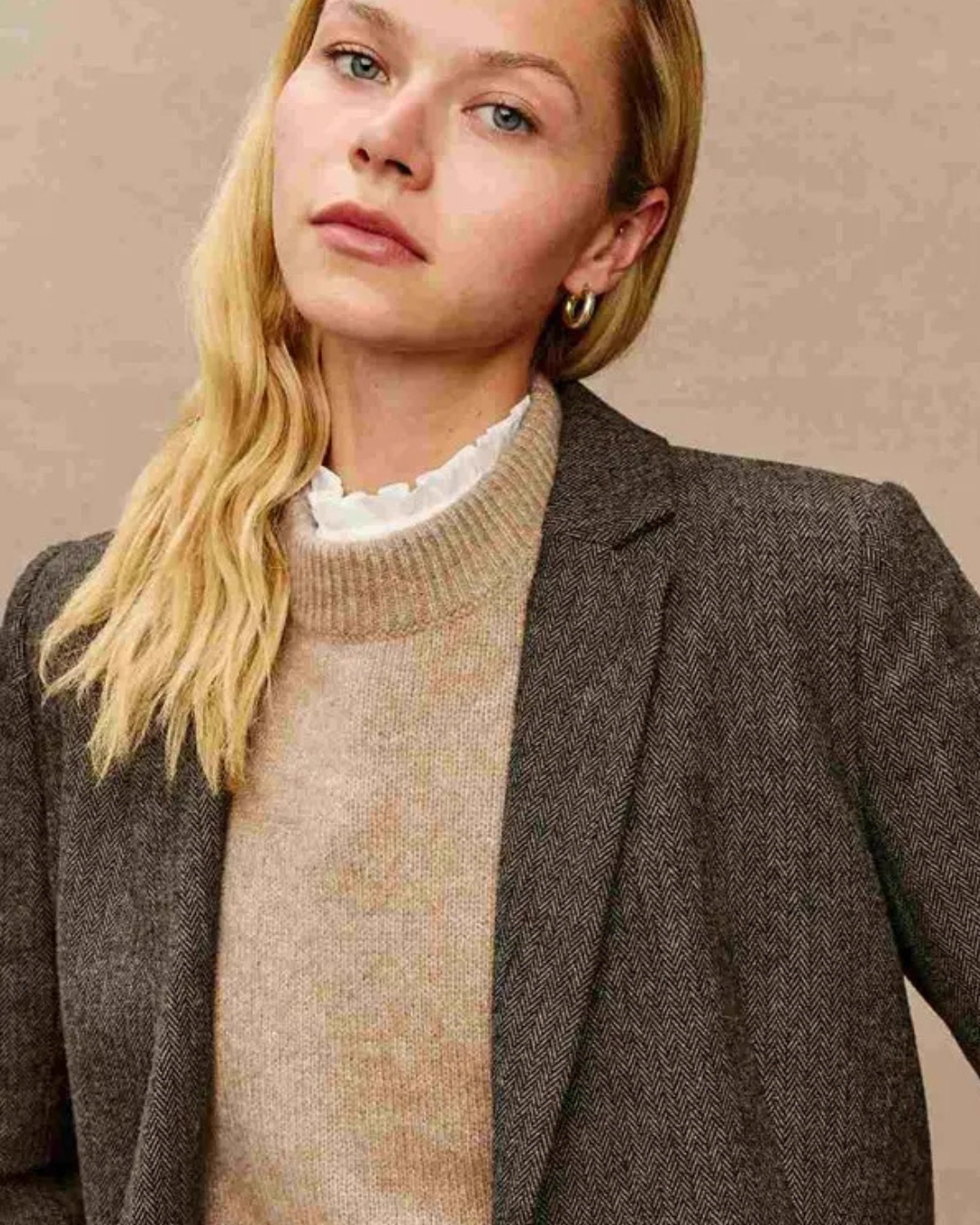 Jac Blazer in Camel & Black Herringbone by Rails
