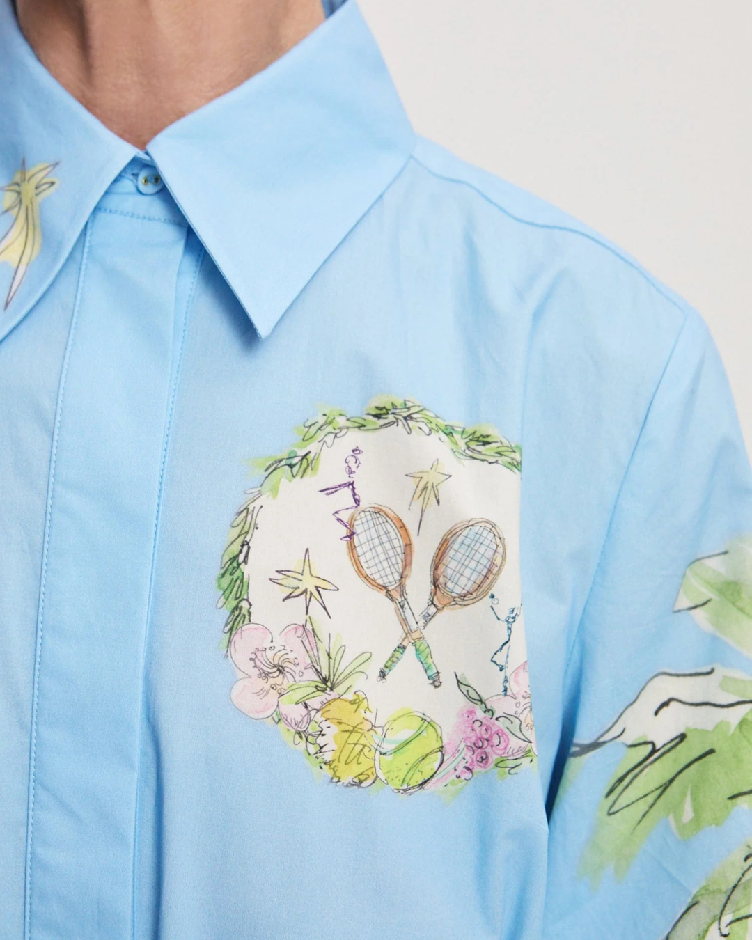 Anouk Shirtdress in Sky Blue by Alemais