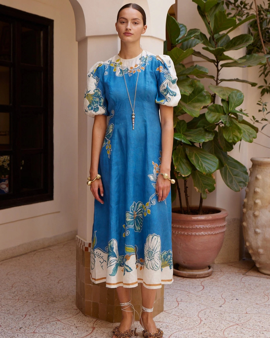 Luda Midi Dress in Blue by Alemais