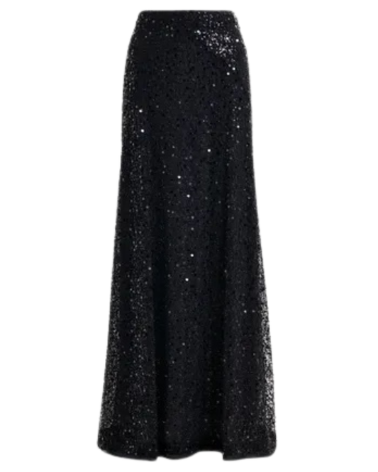 Isequins Sequin Maxi Skirt in Black by Essentiel Antwerp
