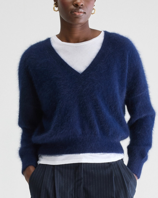 Davev Angora-Blend Sweater in Navy by Bellerose