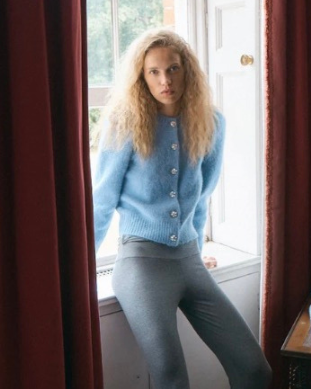 Lucie Cardigan in Blue by Queens of Archive