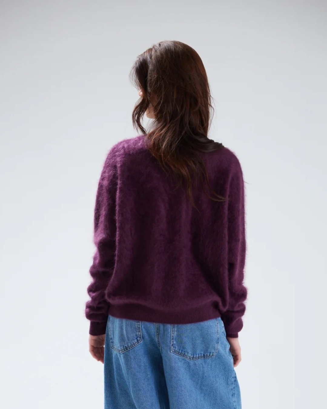 Brushed Mavis Crew Jumper in Elderberry by Colorush