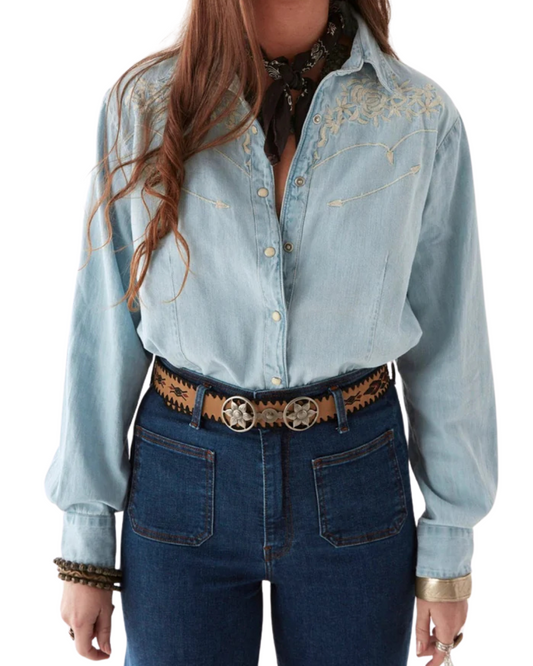 Austin Blouse in Mustang Blue by Maison Hotel