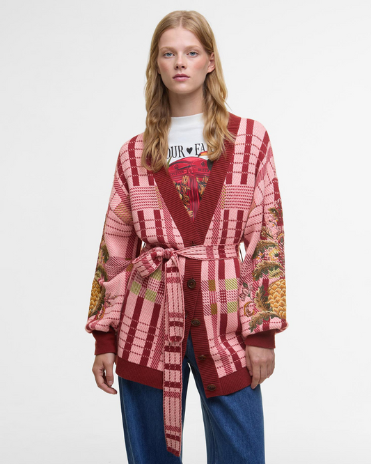 Luisa Embroidered Tartan Cardigan by Barbour x FARM Rio