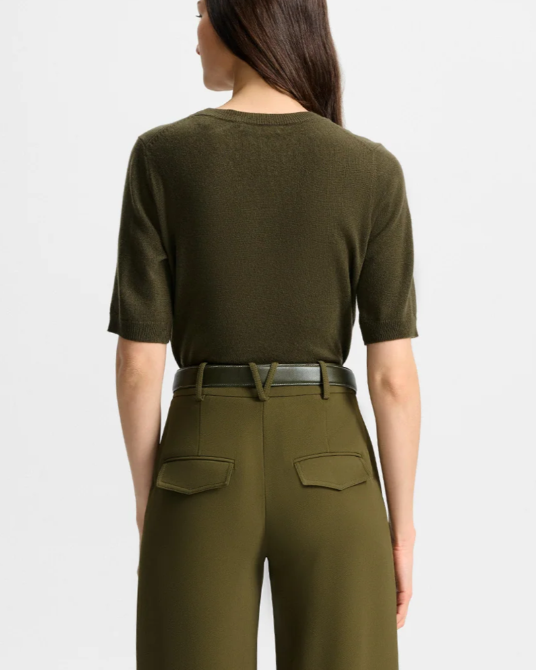 Shana Cashmere Sweater in Cypress by Veronica Beard