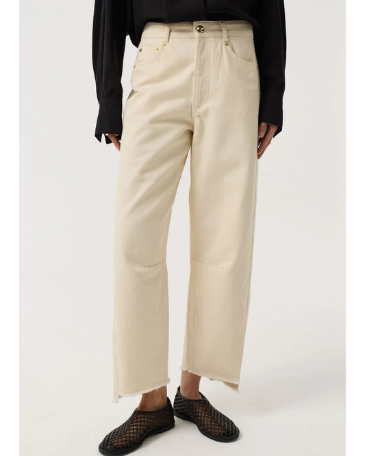 Blake Barrel Jeans in Ecru by AKYN