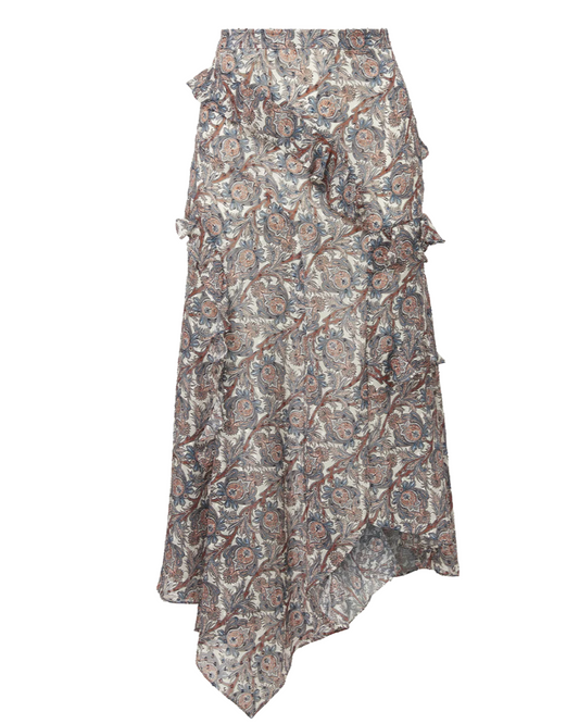 Eleonora Silk Midi Skirt in Dove by Veronica Beard