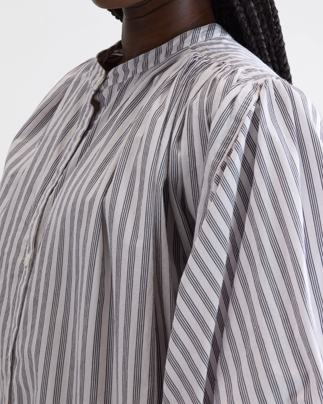 Ink Striped Cropped Blouse by Bellerose