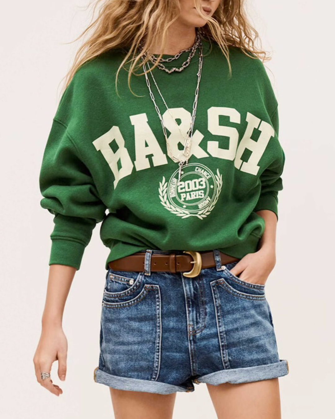 Zevy Denim Short in Blue by BA&SH