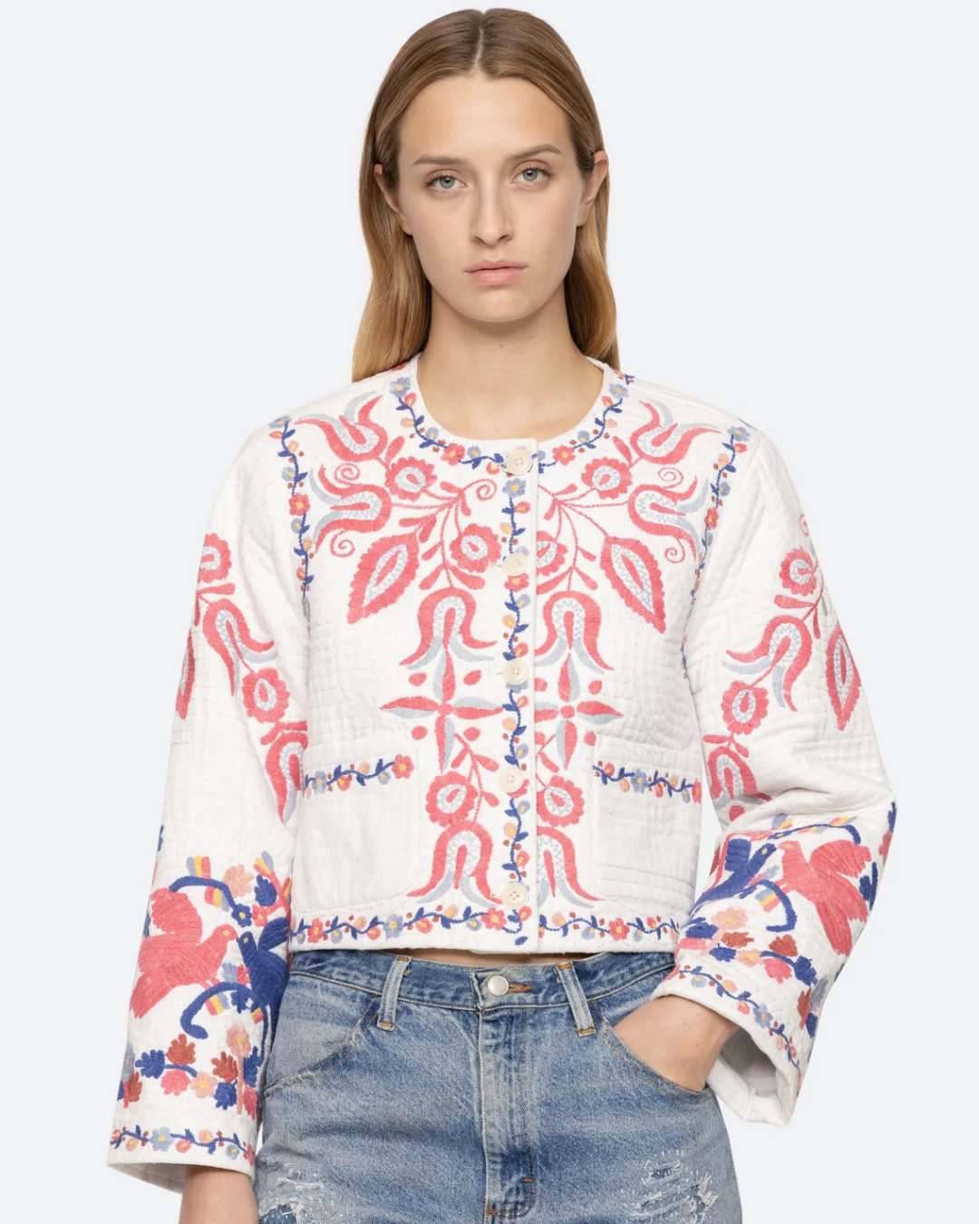 Eevi Embroidered Twill Jacket by Sea New York