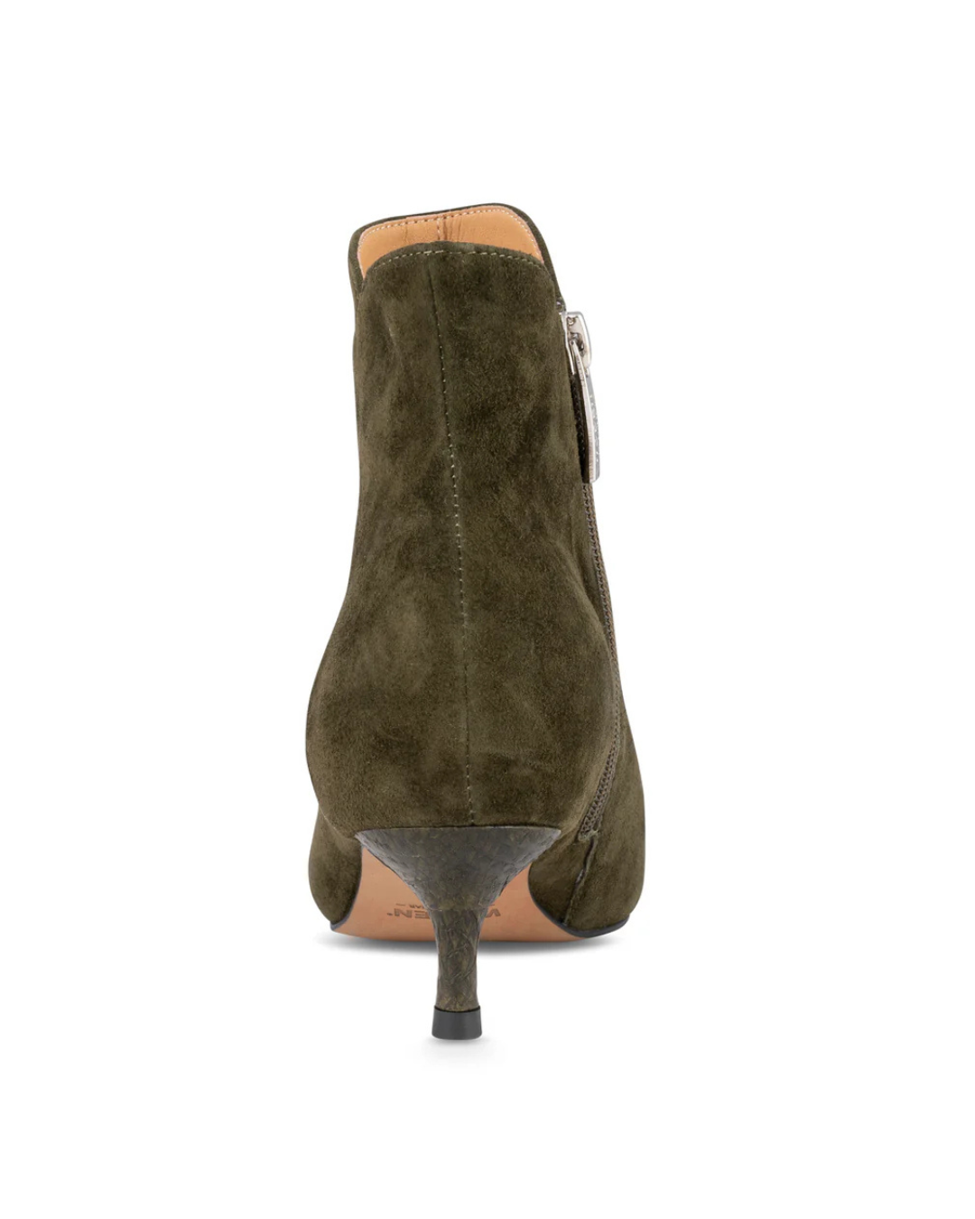 Saga Zip Ankle Boots in Khaki By WODEN