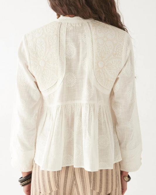 Ariana Blouse in Mosaique Ivory by Maison Hotel