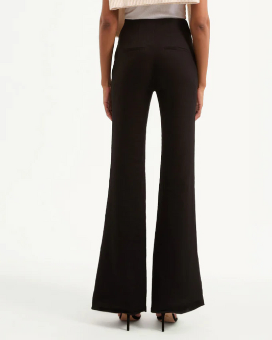Komi Stretch-Linen Pant in Black by Veronica Beard