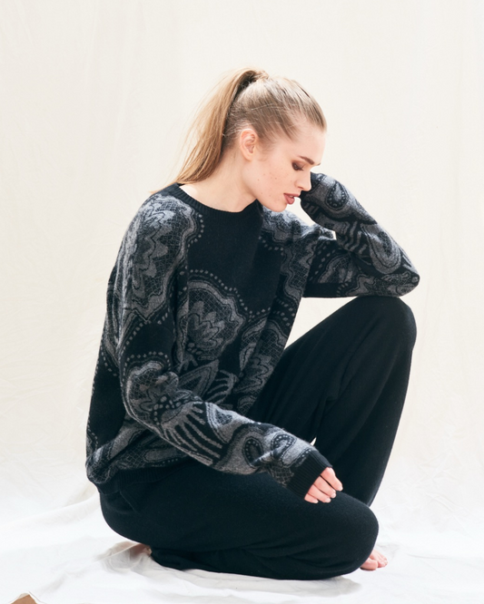 Doily Crew Jumper in Midnight Navy Conway by Jumper 1234