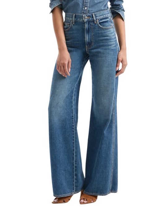 Kasey Mid Rise Wide Leg Jeans in City Stroll by Veronica Beard