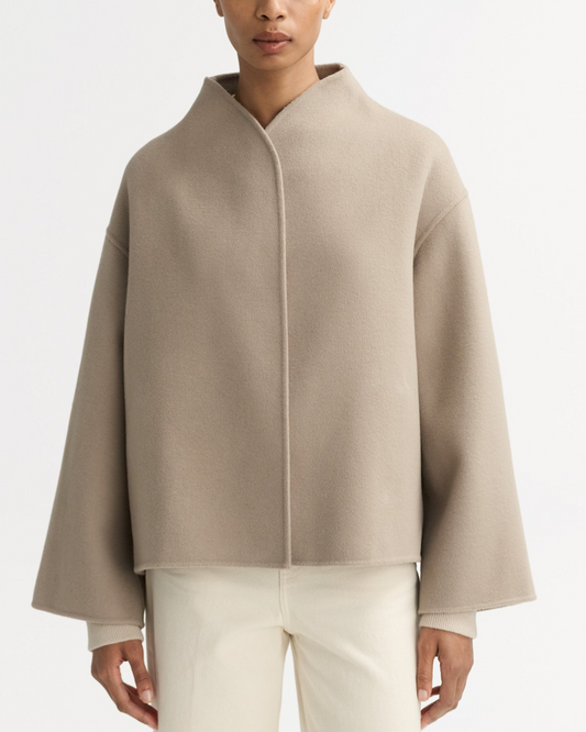 Short Jacket in Dark Sand by SOFT GOAT