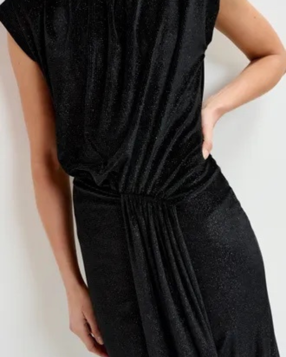 Inche Velvet Jersey Dress in Black by Essentiel Antwerp