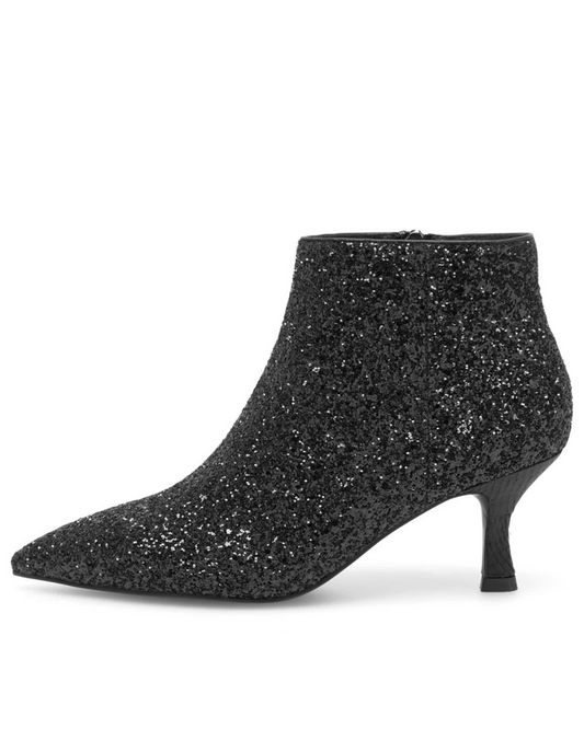 Vera Glitter Ankle Boots in Black by WODEN
