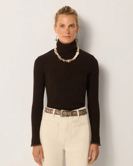 Dolcevita Turtleneck Sweater in Caffè by Maison Hotel