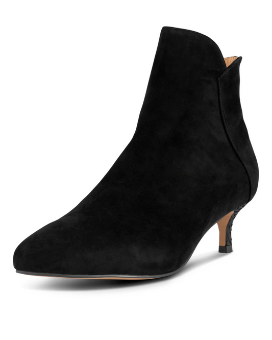 Saga Zip Suede Ankle Boots in Black by WODEN