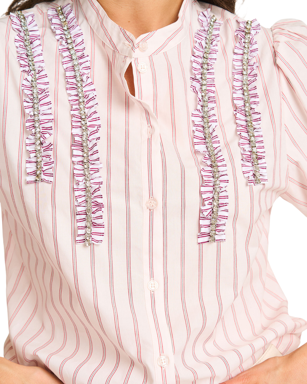 Ifrill Rhinestone Frill Shirt by Essentiel Antwerp