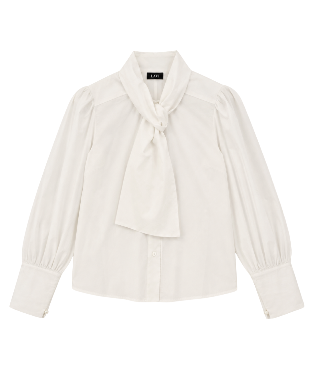 Giselle Pussy Bow Shirt in Panna by LAVI Couture