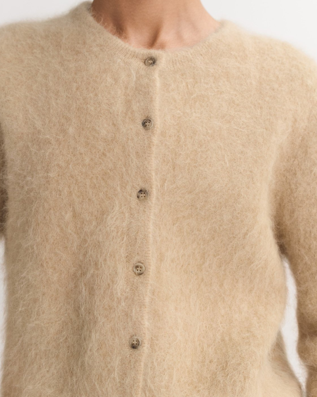 Alpaca Cardigan in Light Camel by SOFT GOAT