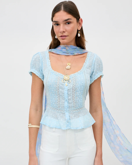 Sandi Top in Powder Blue by RIXO