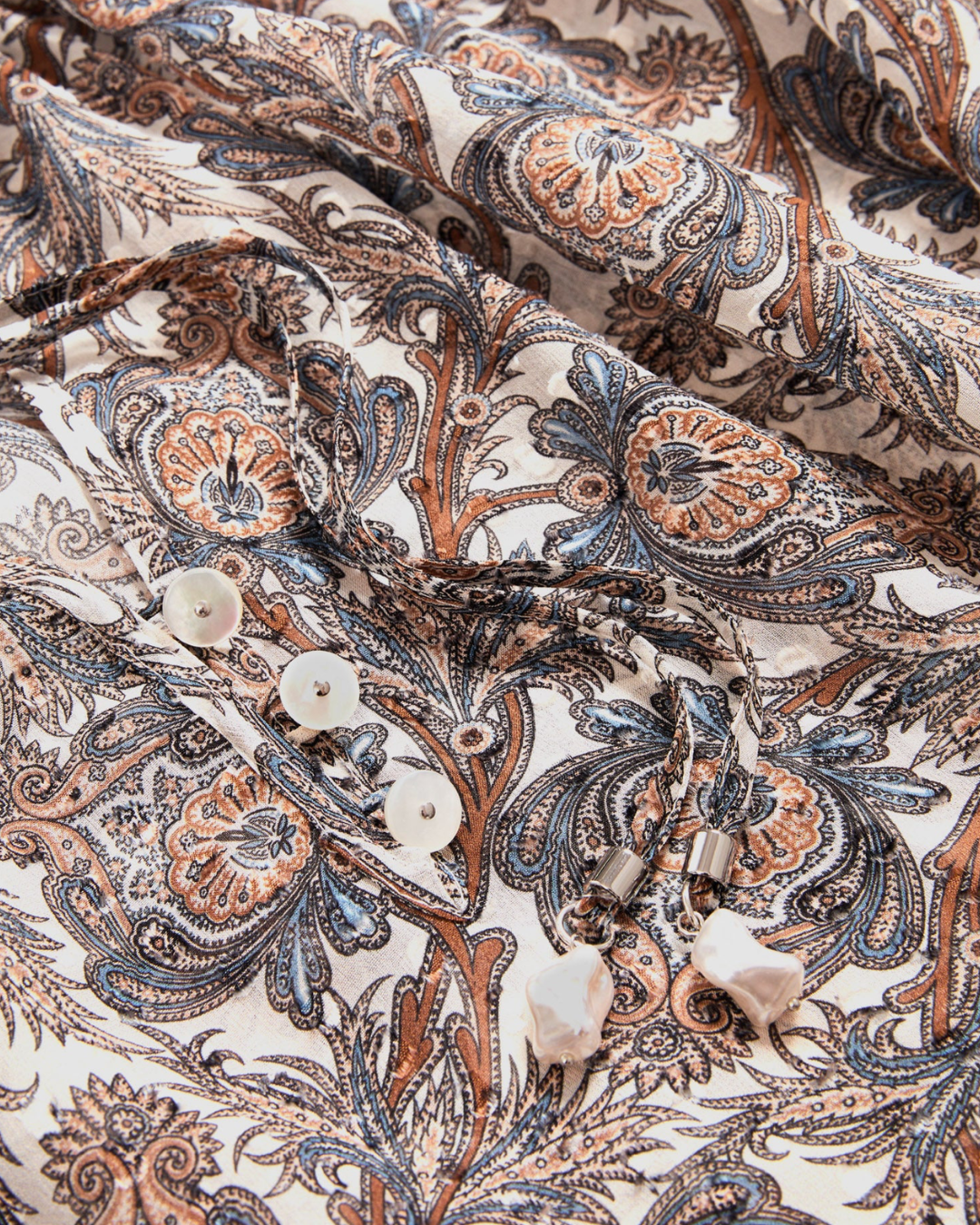 Hickory Silk Blouse in Dove by Veronica Beard