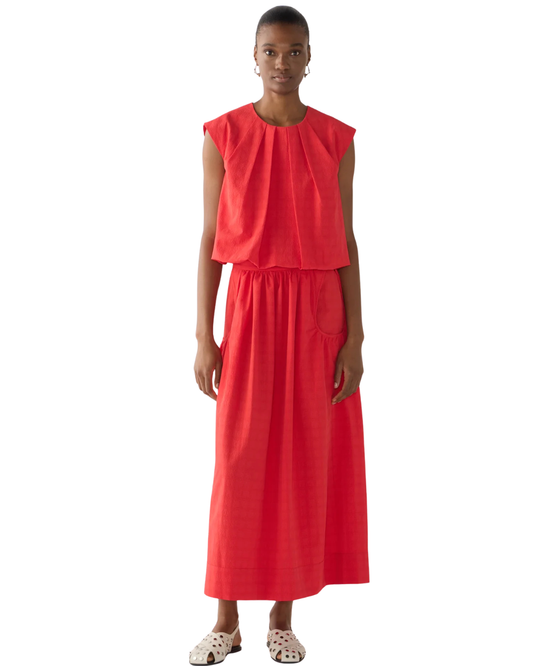 Oda Skirt in Rouge Seersucker by Foemina