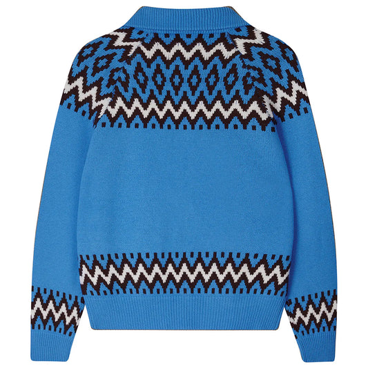 Cashmere Wool Ski Zip Up in Sky by Jumper 1234