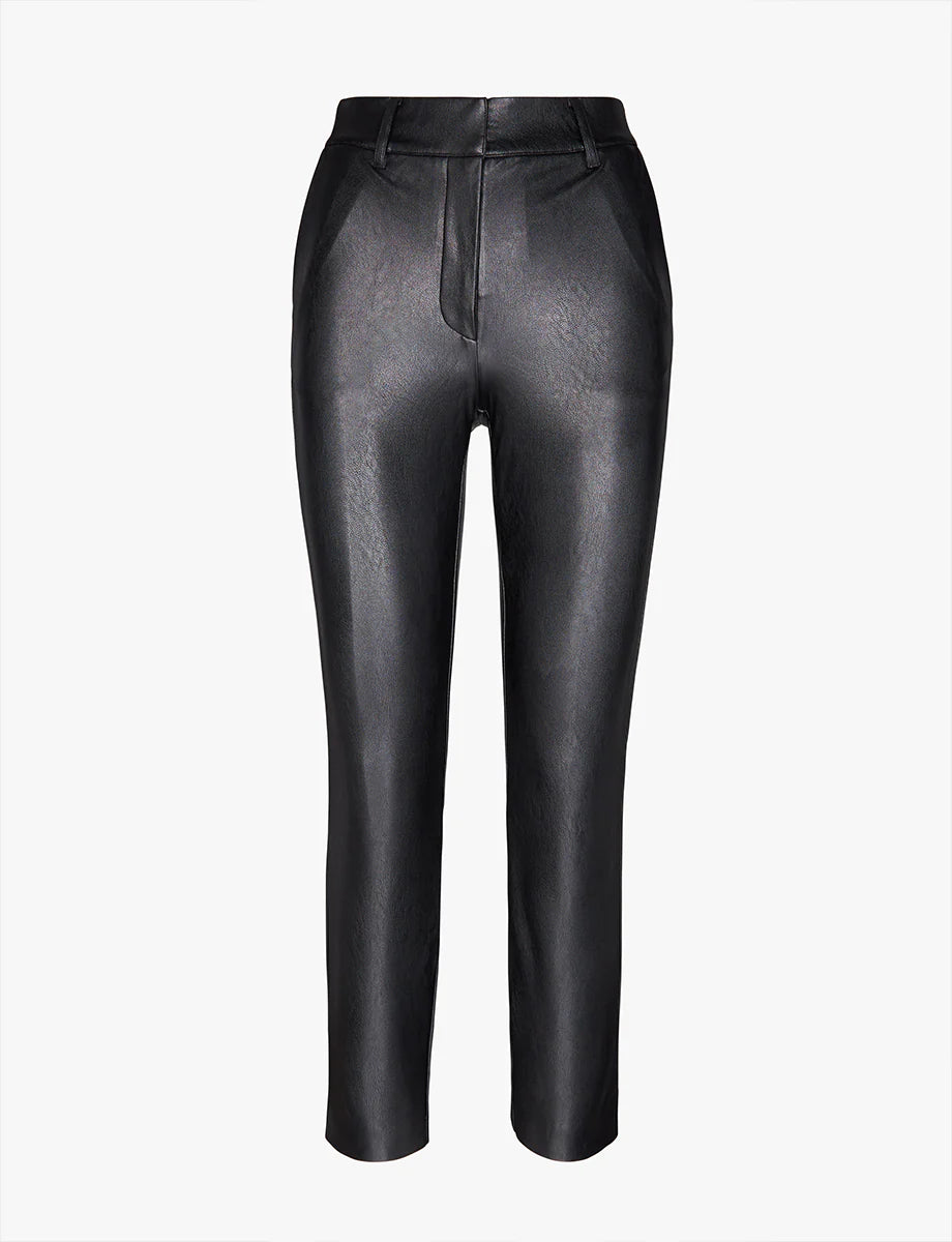 Faux Leather 7/8 Trouser in Black by Commando