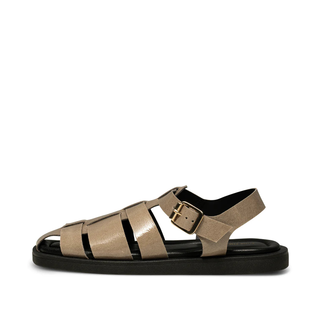 Krista Fisherman High Shine Leather Taupe by Shoe The Bear