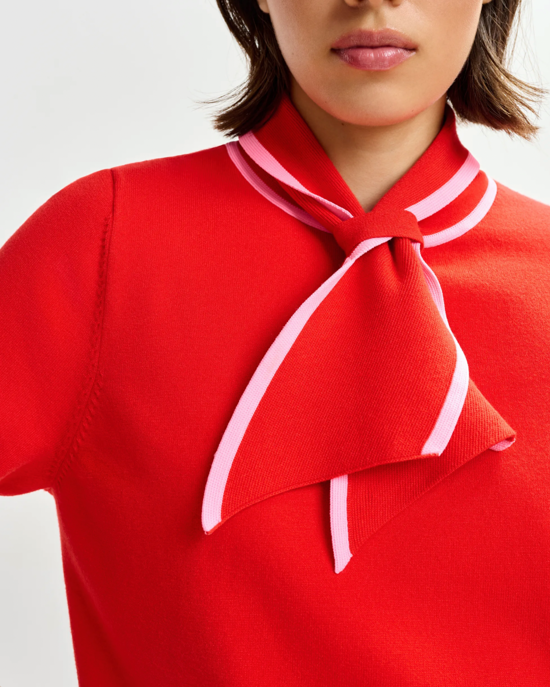 Jonda Contrast Colour Polo in Orange Brulee by Essentiel Antwerp