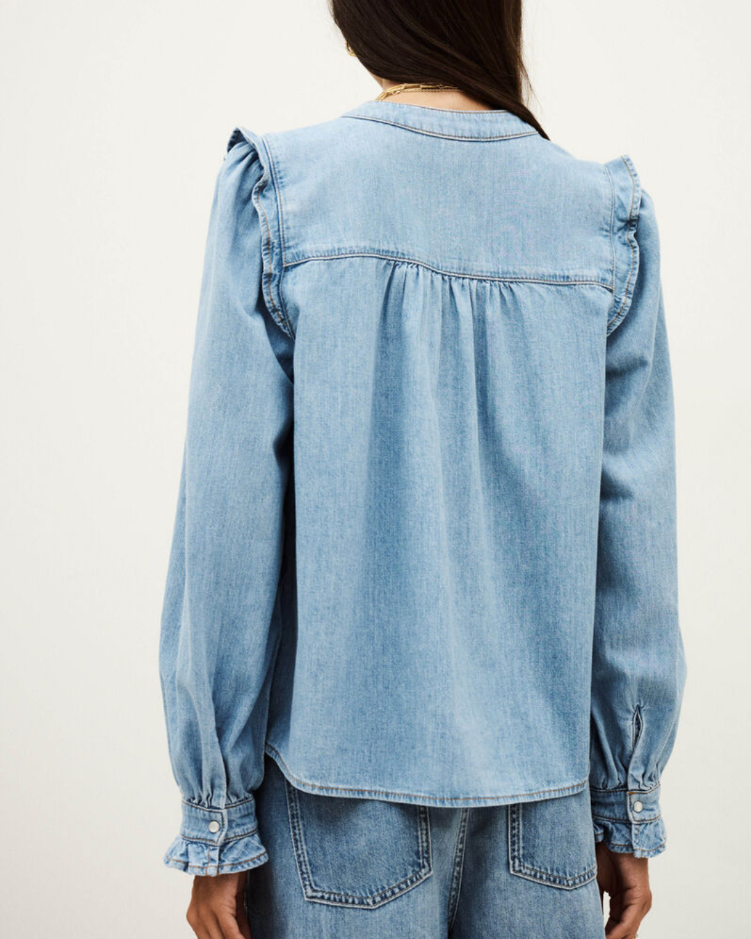 Lio Blouse in Light Used Blue by BA&SH