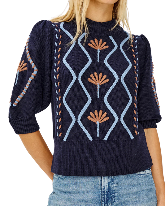 Addy Sweater in Floral Cable by Rails