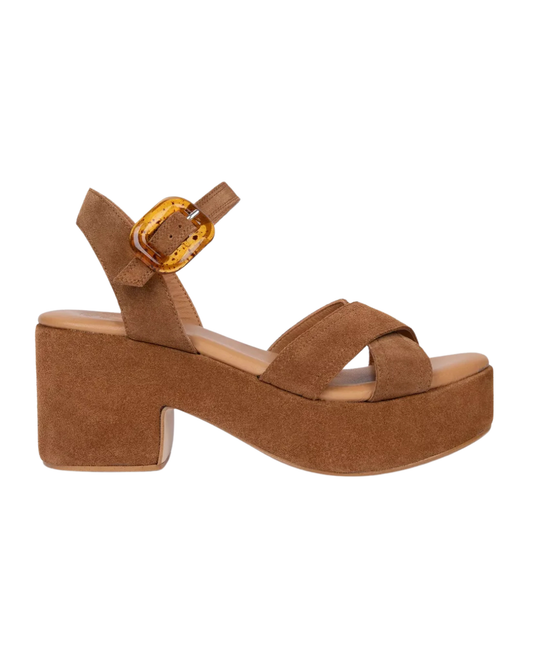 Bella Suede Sandal in Peat by Penelope Chilvers
