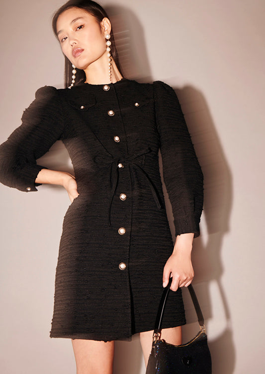 Rosel Black Tweed Dress by Tara Damon