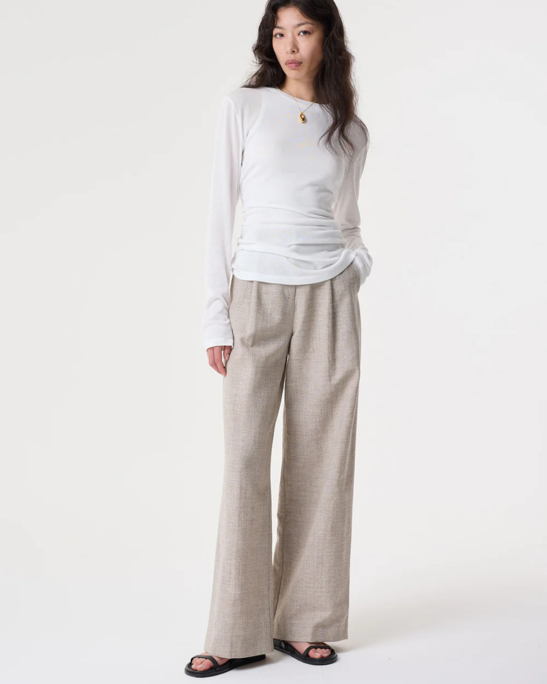 Chiara Undyed Trousers in Grey by AKYN