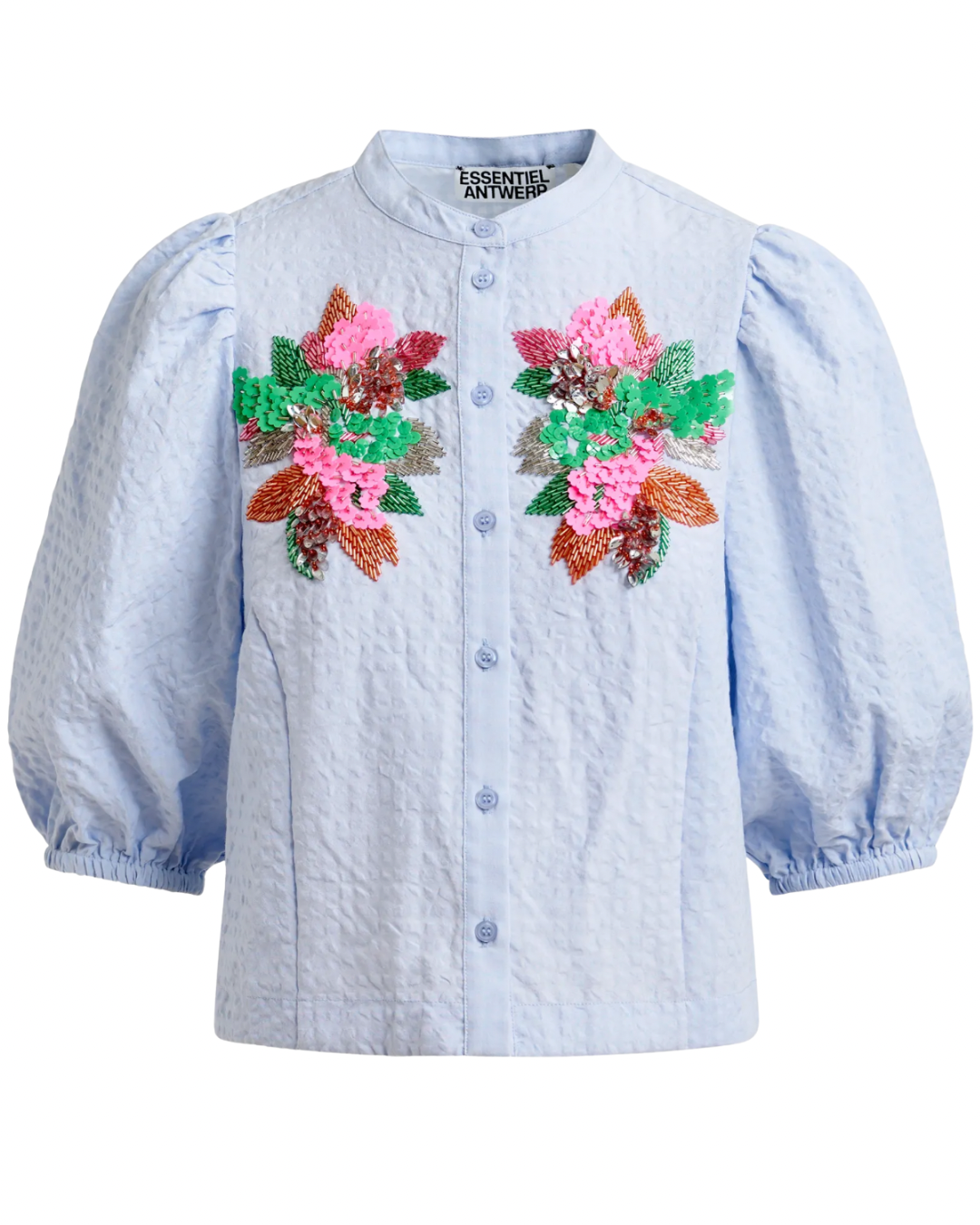 Jaiden Embellished Shirt in Nile Blue by Essentiel Antwerp