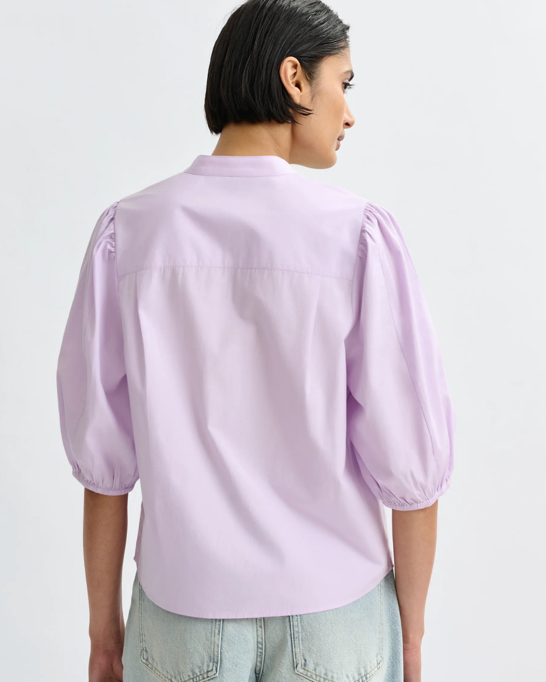 Jorja Appliqué Flower Shirt in Baby Grape by Essentiel Antwerp