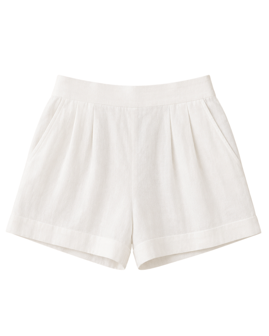 Gaia Linen Shorts in Ivory by Lilly Pilly