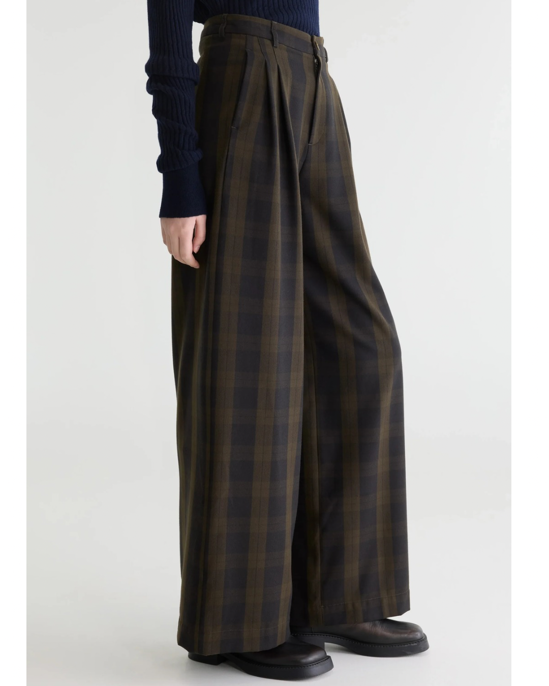 Volkert Wide Leg Trousers in Check C by Bellerose