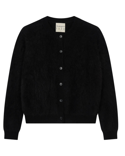 Cashmere Brushed Cardigan in Black by Jumper 1234
